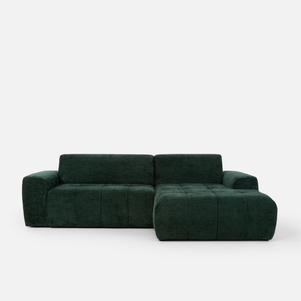 Rohová sedačka s elektrickým nastavením sedáku SAVINON S lahvově zelená lavá