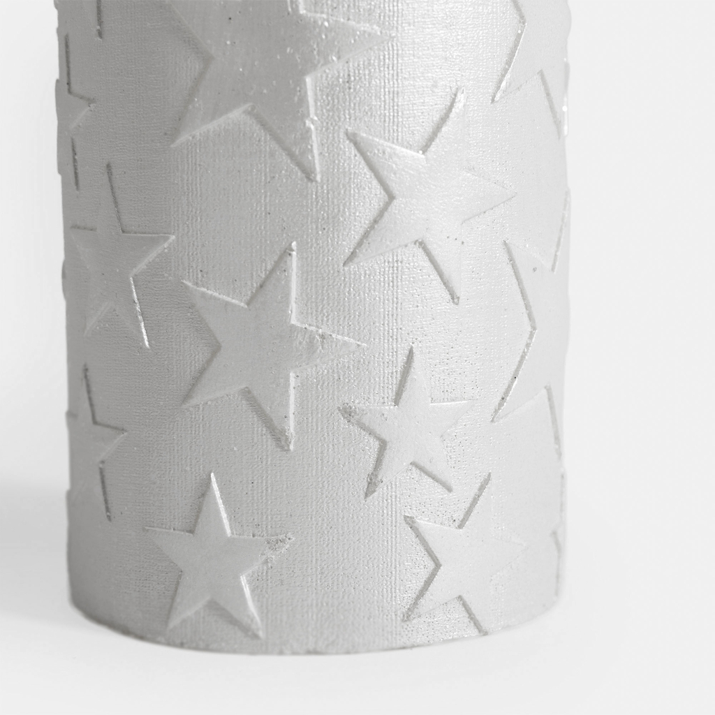 Stříbrná svíčka HVĚZDA 6,5x14 cm