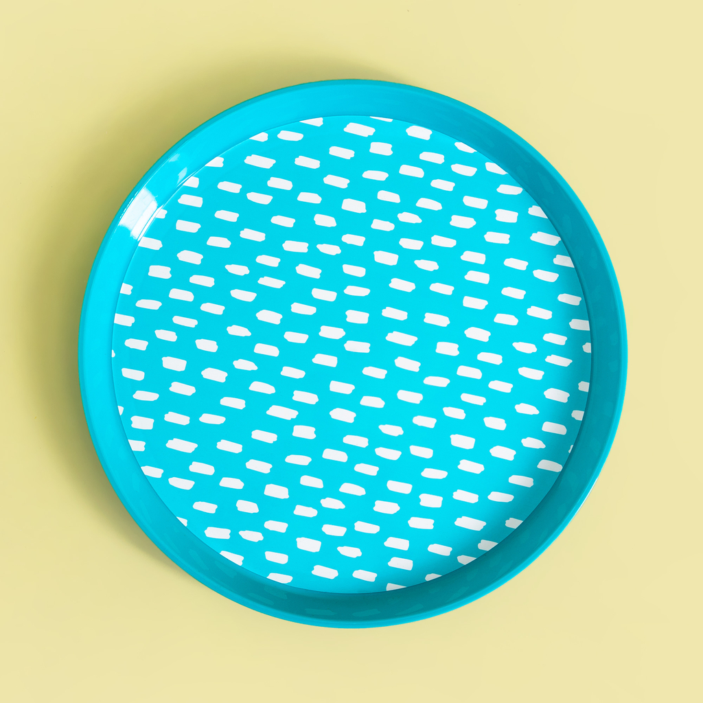Sada 4 plastových talířů modrá, 21 cm