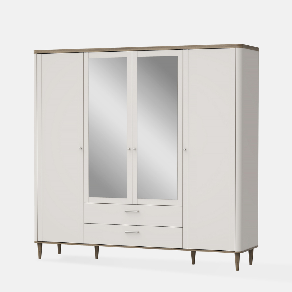 Šatní skříň 4-dveřová se zrcadly LACETTI