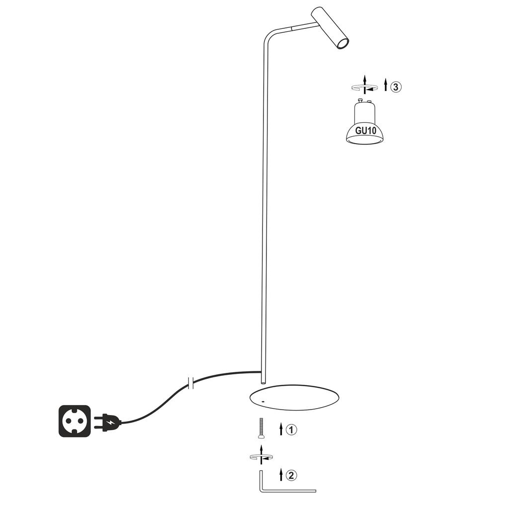 Černo-zlatá stojací lampa bodovka AXION