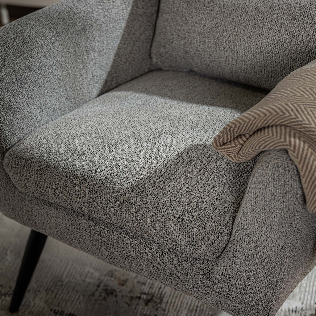 Vysoké křeslo s kovovými nohami RIFANTO šedé