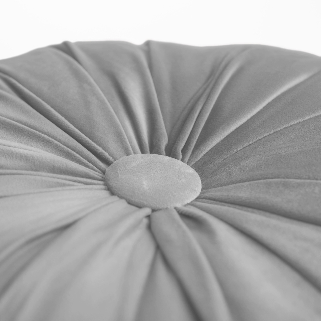 Světle šedý dekorační kulatý polštář SELMA 40 cm