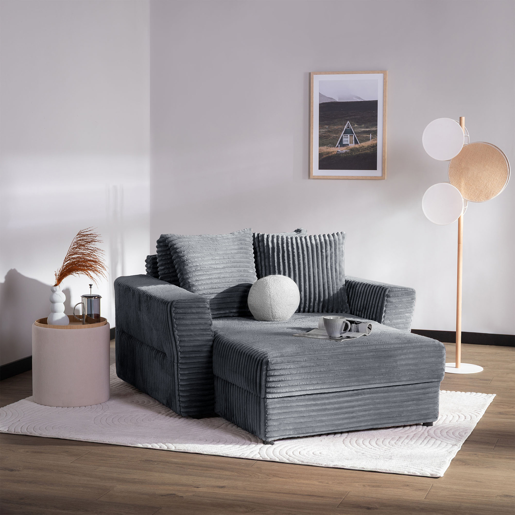 Křeslo loveseat šedé NOEMI