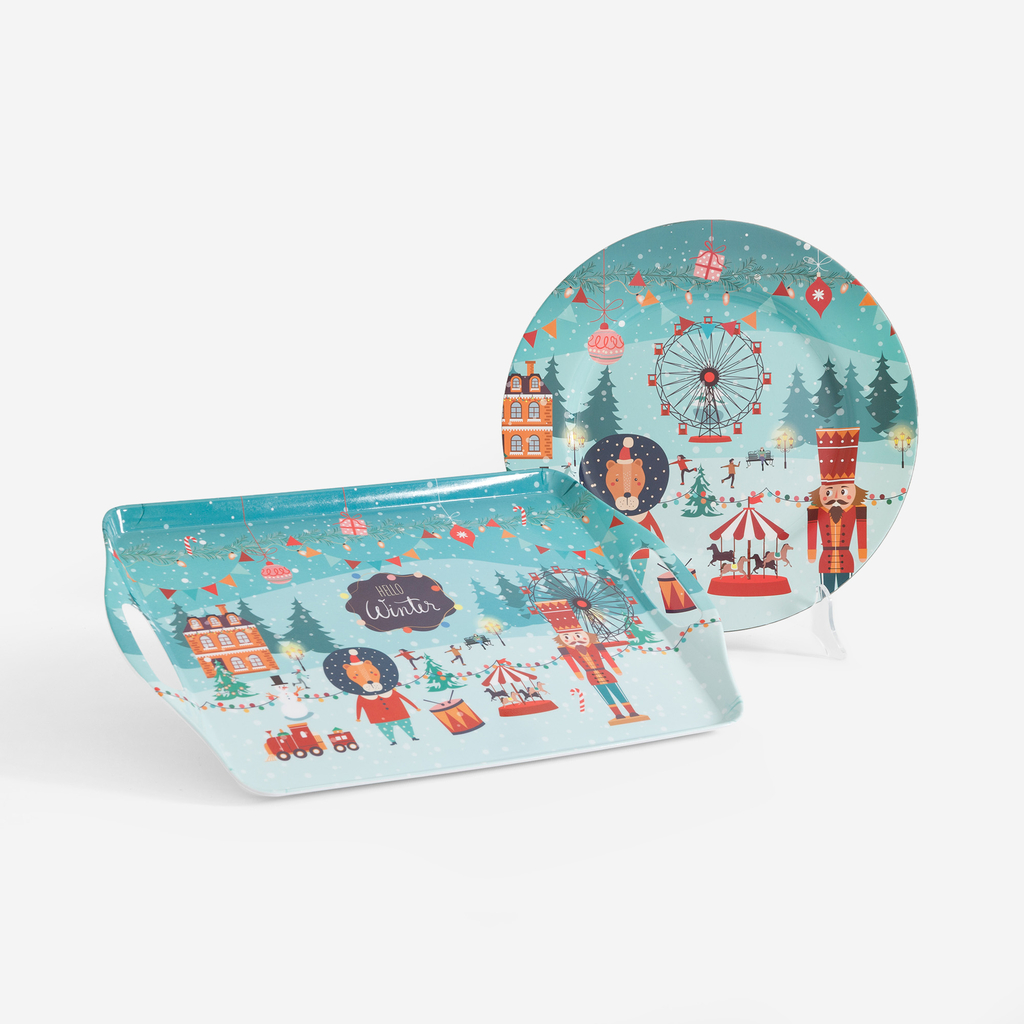 Servírovací vánoční podnos 45x30,5x2 cm MIX