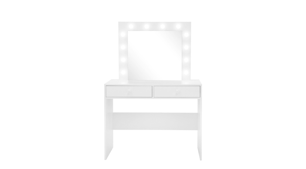 Toaletní stolek se zrcadlem a osvětlením bílý