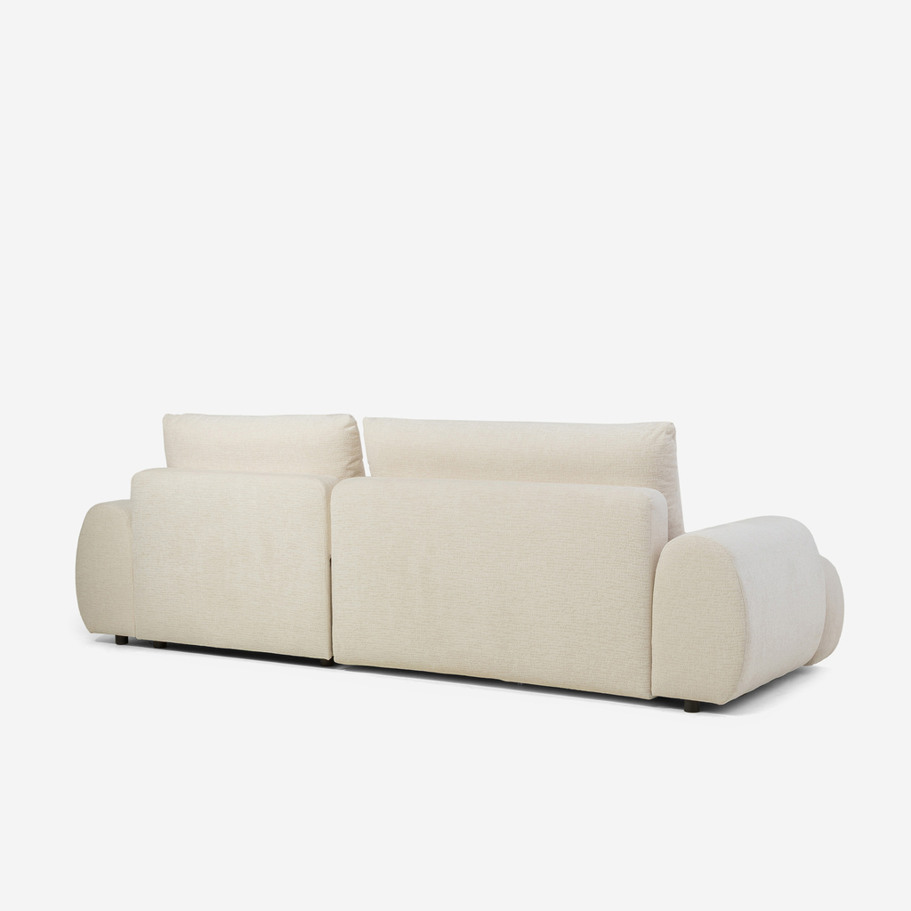 Rozkládací rohová sedačka krémová BELLINI M pravá