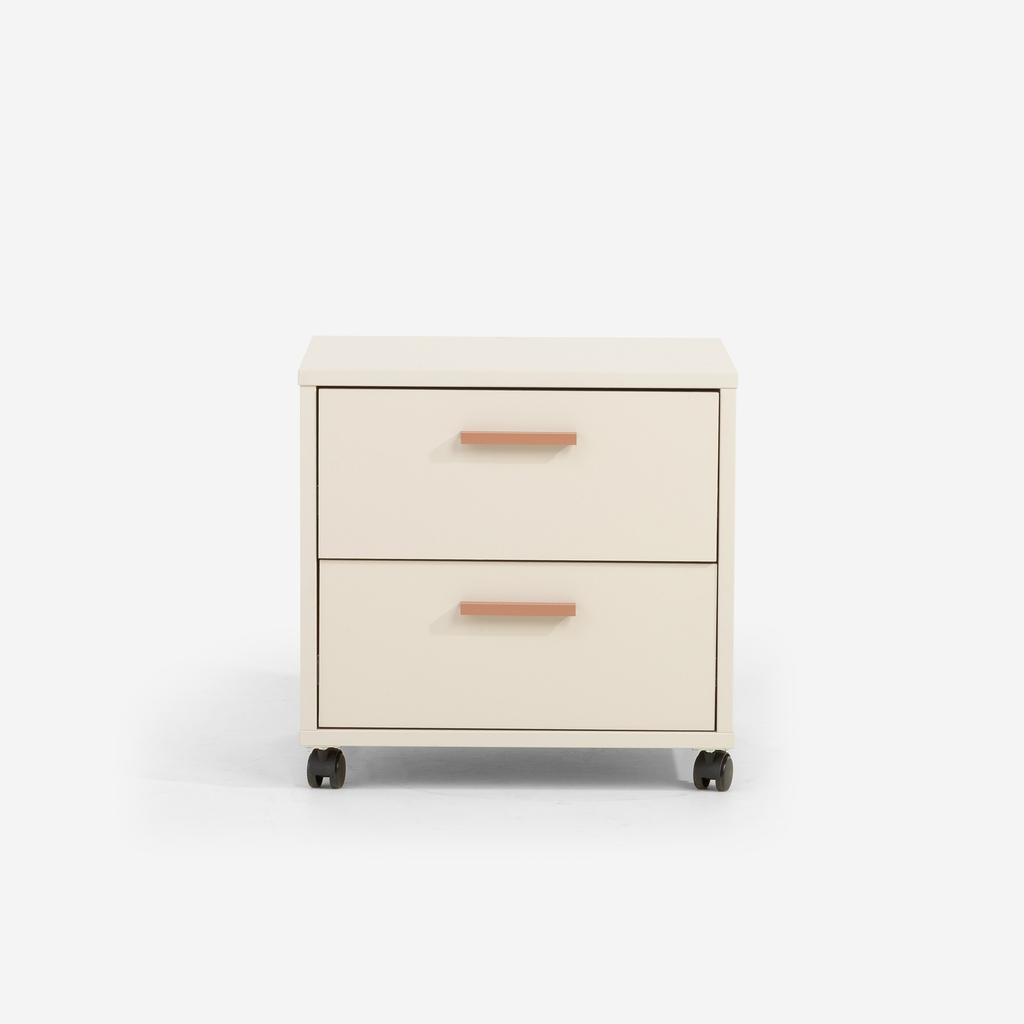 Noční stolek na kolečkách písková barva MILLES