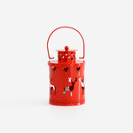 Dekorace lucerna LED červená sobi