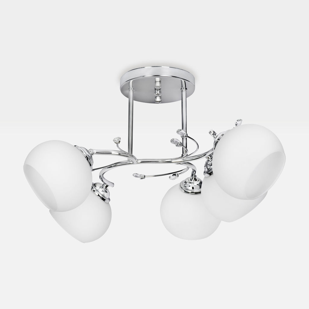 Stropní svítidlo s 5 stínidly stříbrné AJE-IRMA