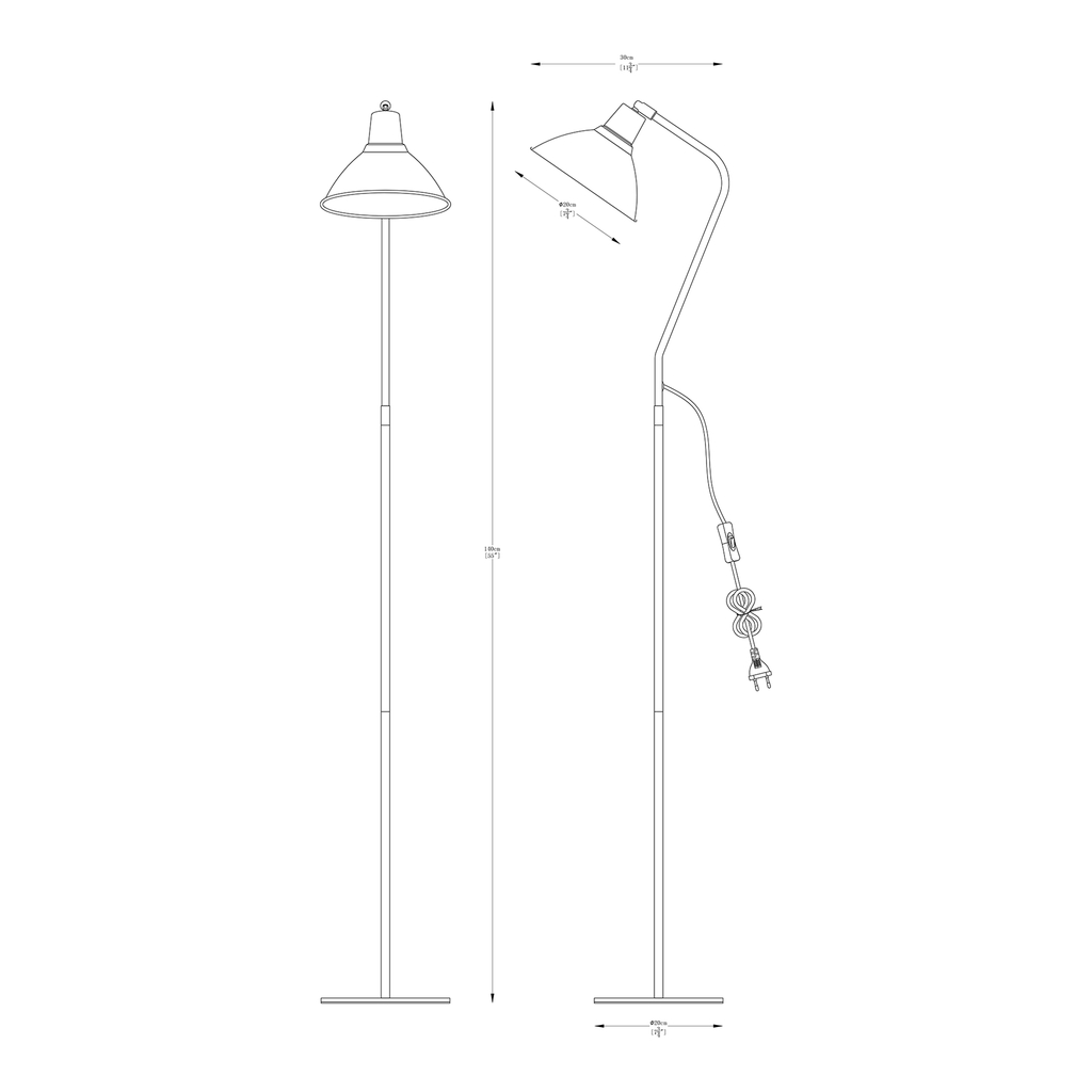 Černá stojací lampa CELSO