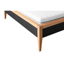 Antracitový dubový rám postele LUNA 140x200 cm