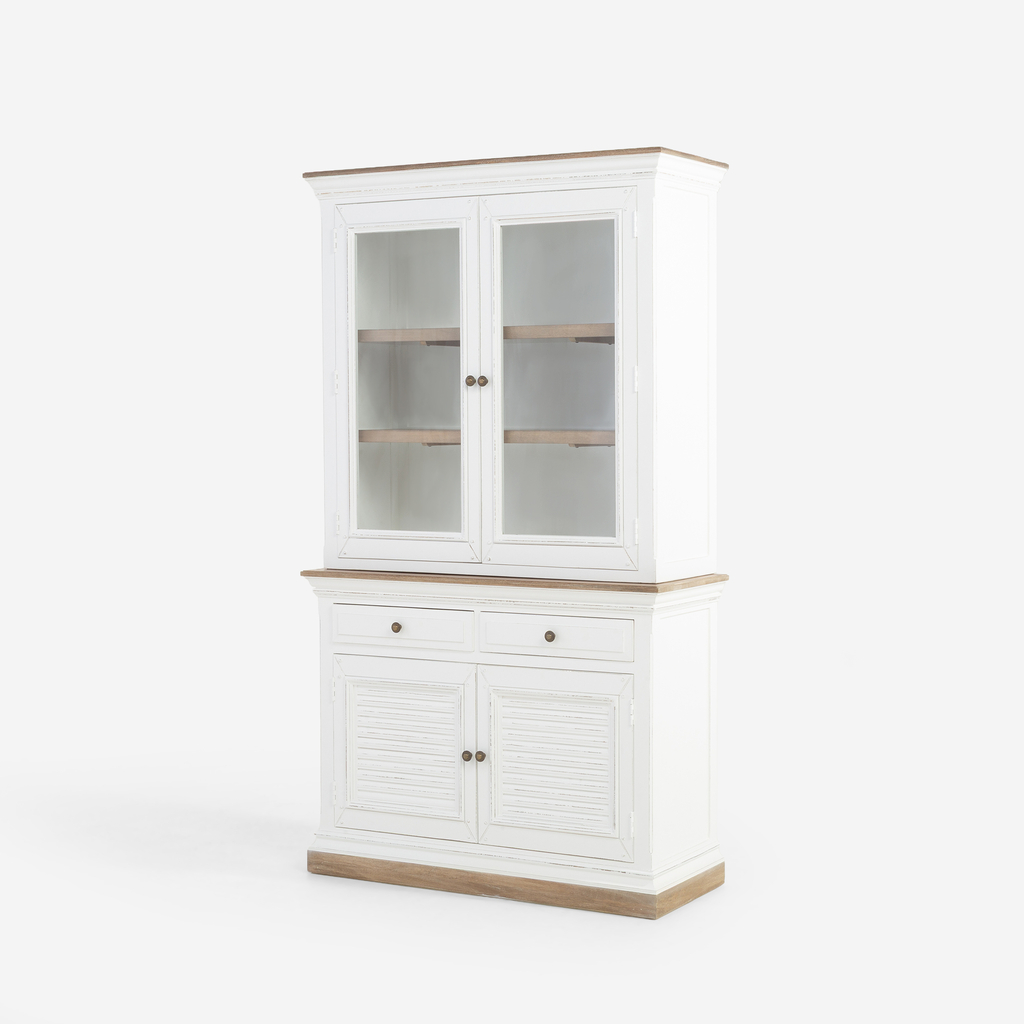 Rustikální vitrína starý ořech ALVERA 110 cm