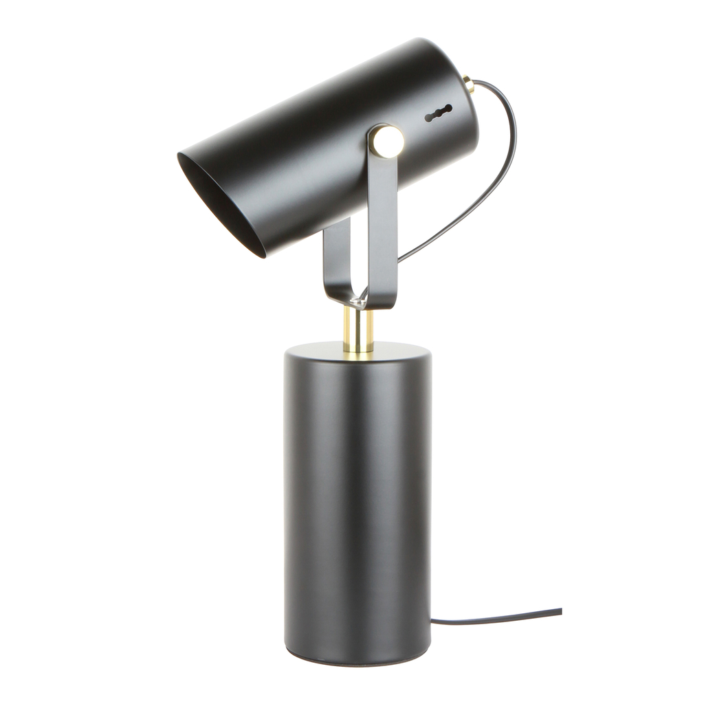 Černo-zlatá stolní lampa s reflektorem RESI