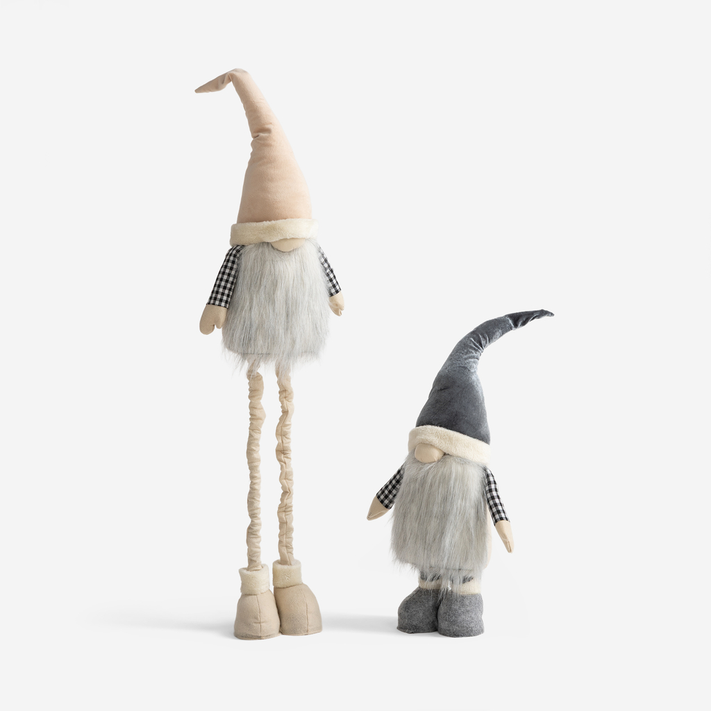 Vánoční dekorativní skřítek šedý 85-125 cm