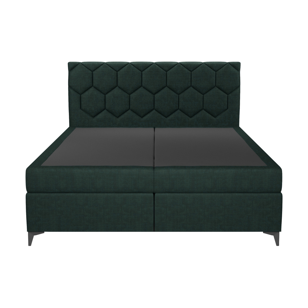 Postel boxspring s úložným prostorem zelená MEGAN PU 180x200 cm