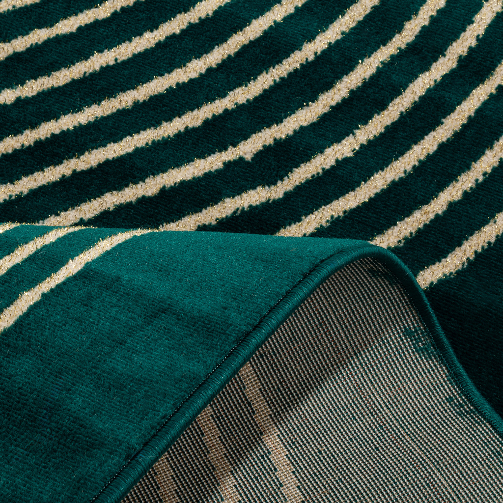 Geometrický zeleno-zlatý koberec CANNES 160x230 cm