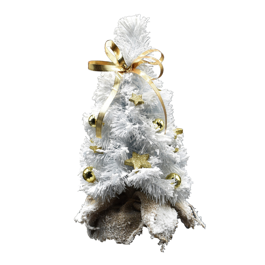 Zasněžený vánoční stromek s ozdobami 35 cm