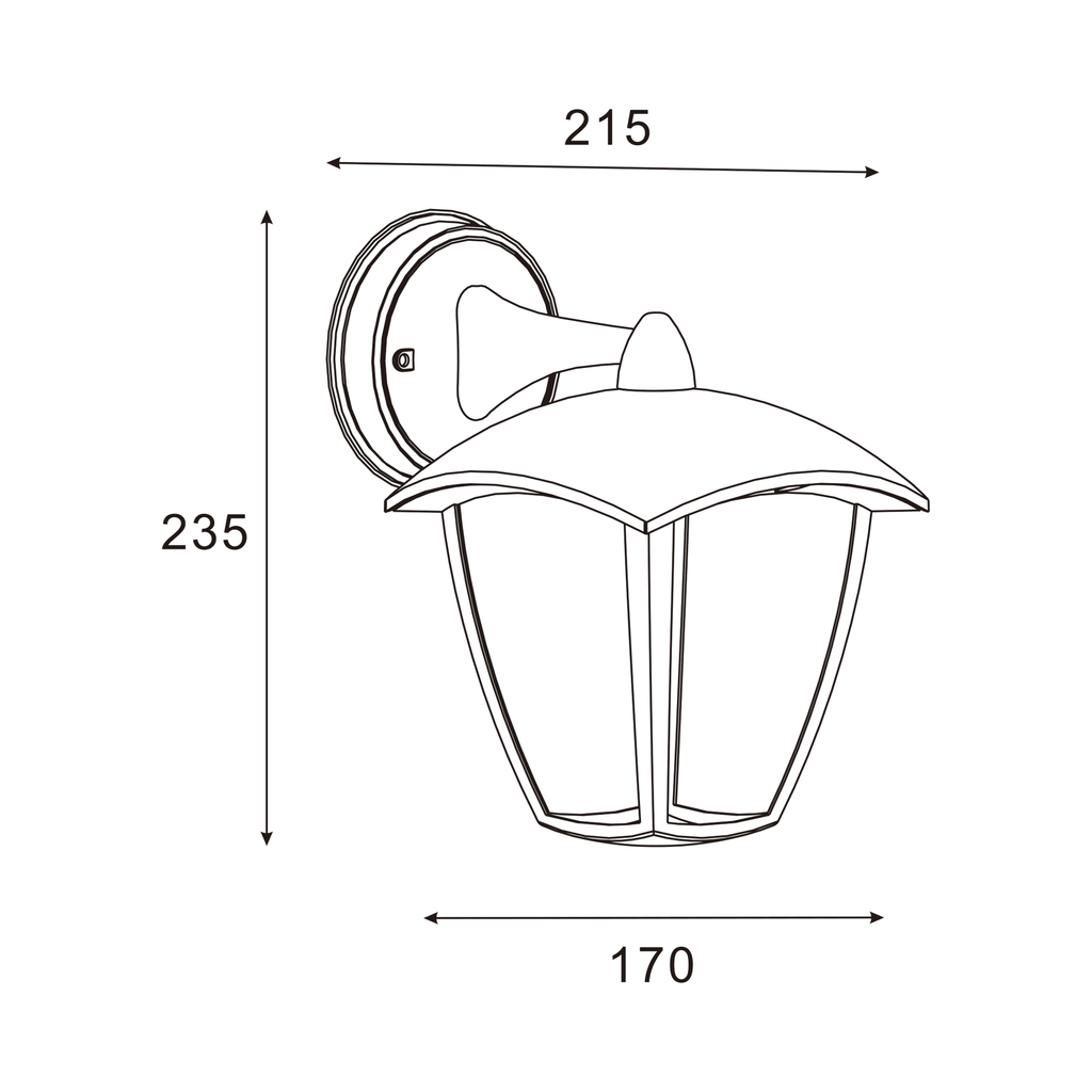 Černé venkovní nástěnné svítidlo LANTERN ip44