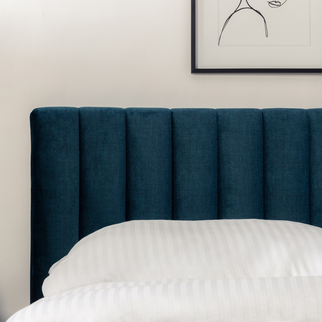 Postel boxspring VERONA 140x200 cm tmavě modrá