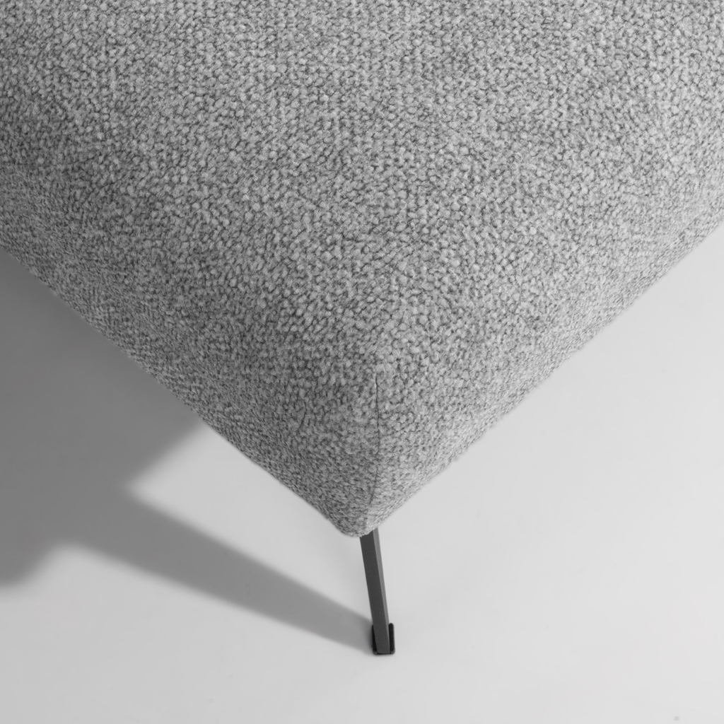 Rohová sedačka s nastavením hloubky sedáku šedá CAMPINA MINI pravá