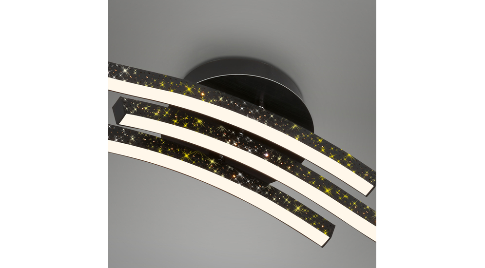 Černé stropní svítidlo LED s třpytkami REY 80,5 cm