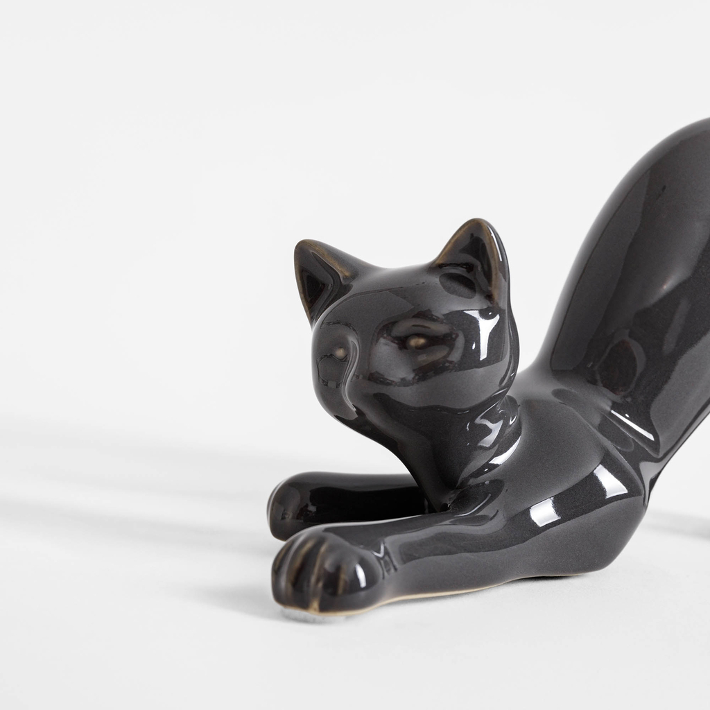 Figurka dekoracyjna KOT szary