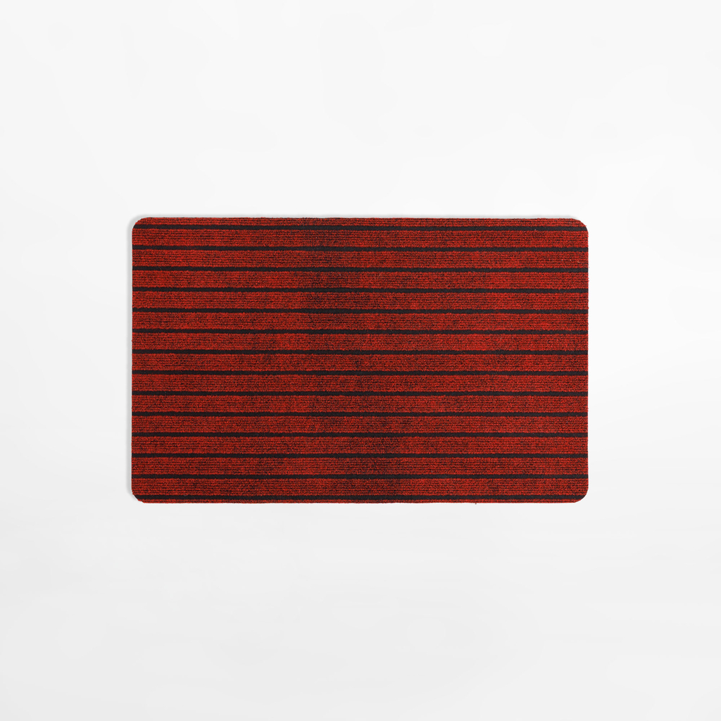Rohožka na boty STRIPES, červená, 50x80 cm