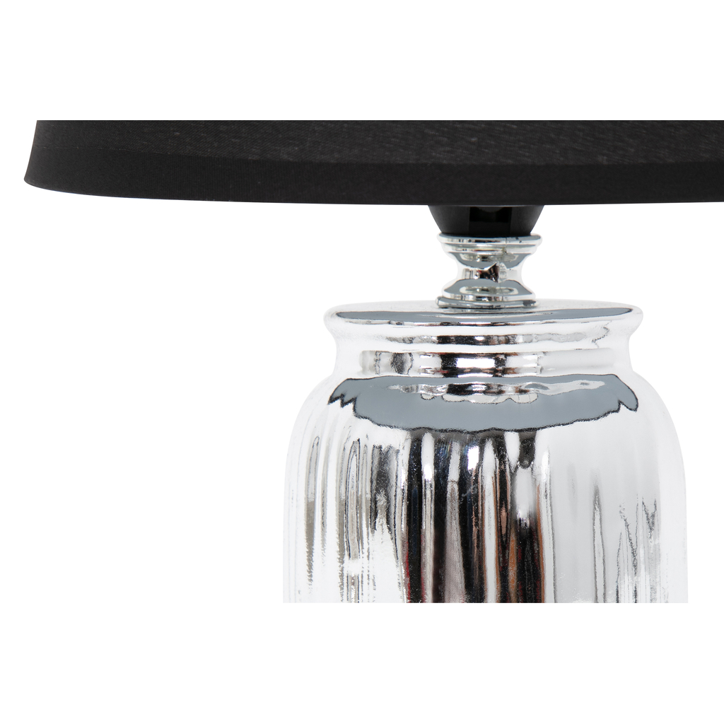 Stolní lampa keramická černo-stříbrná 26 cm