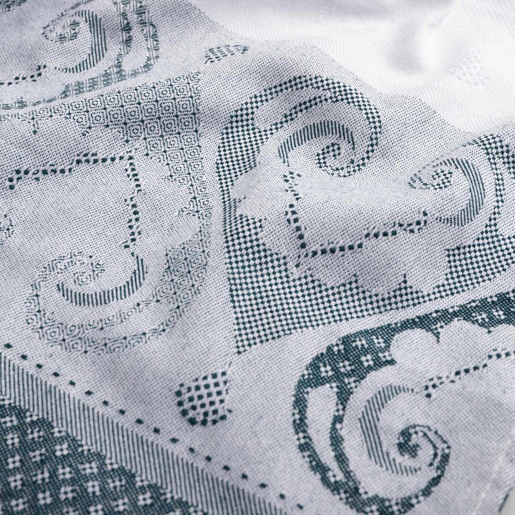 Bílo-zelená kuchyňská utěrka na mytí ANKARA 50x70 cm