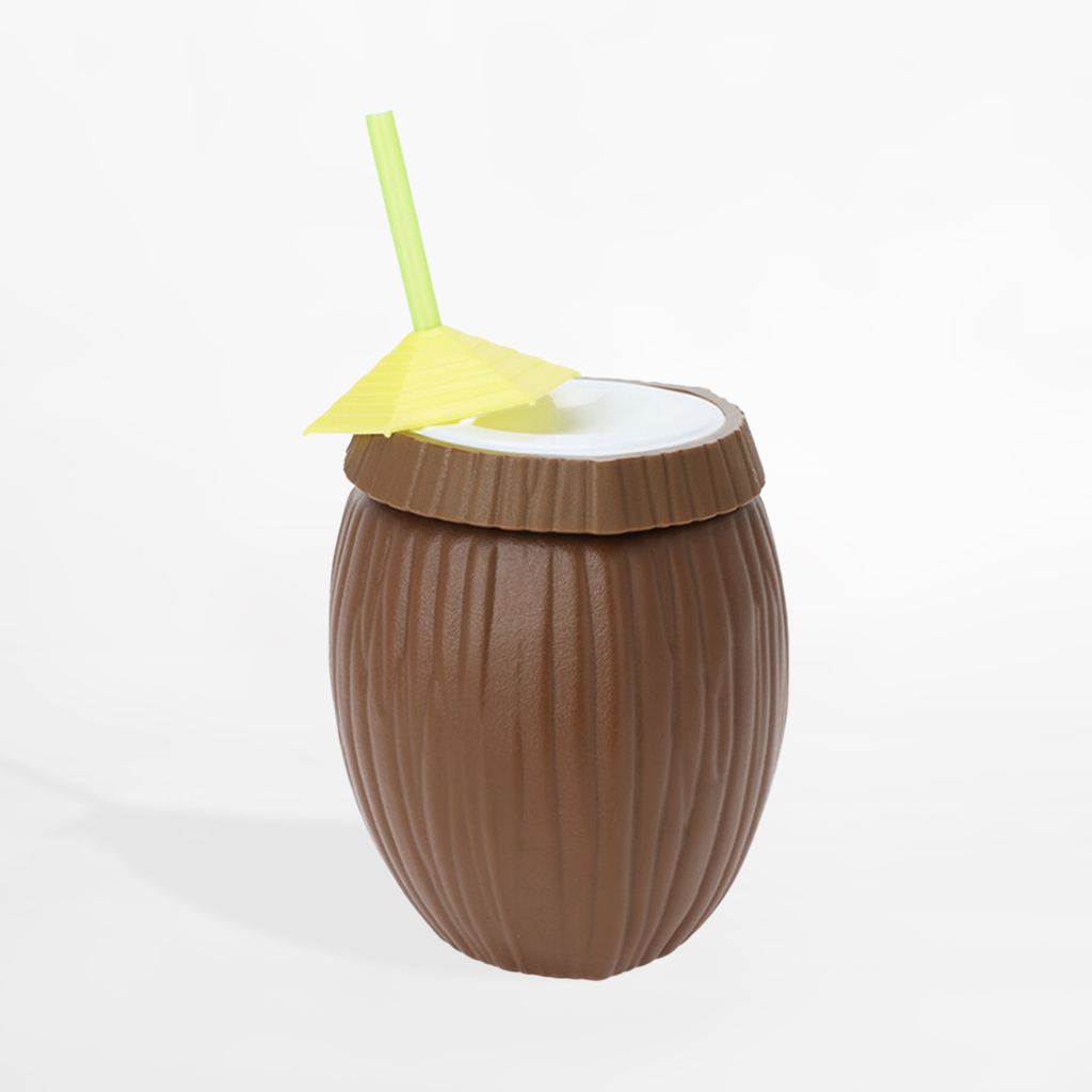 Kelímek s brčkem ve tvaru tropického ovoce 850 ml MIX