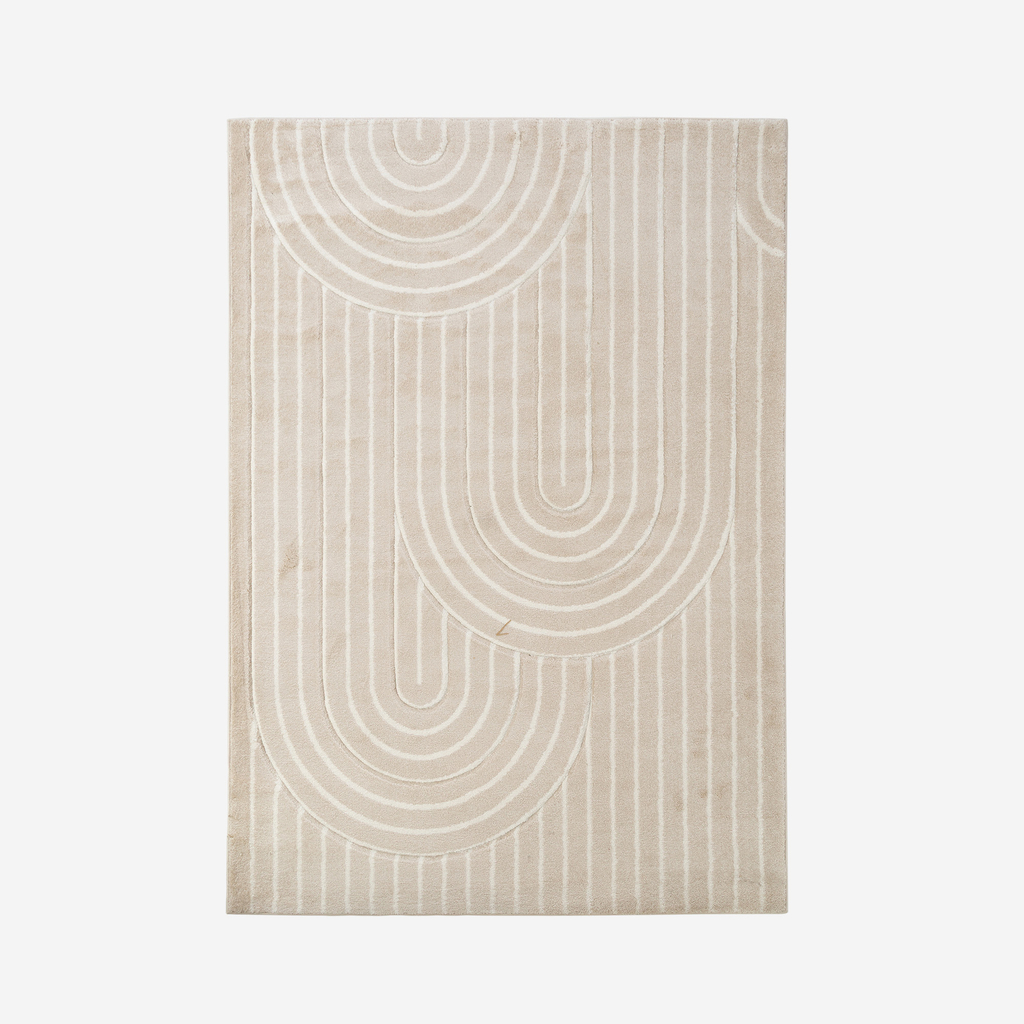 Koberec s geometrickým vzorem SILVA béžový 160x230 cm