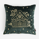 Vánoční povlak na polštář tmavě zelený CANELLA 45x45 cm