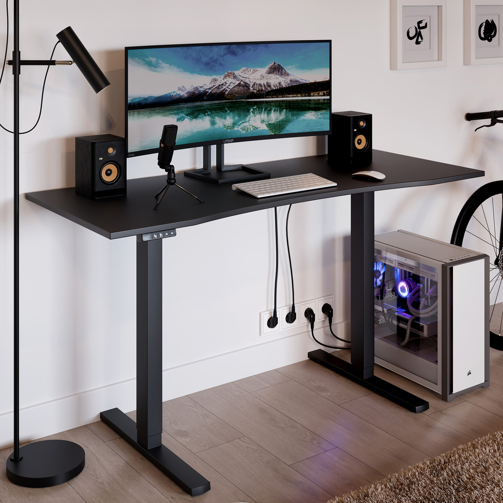 Polohovací stůl SMOOTH černý 140x58 cm