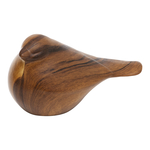 Keramická figurka ptáček s efektem dřeva 9 cm