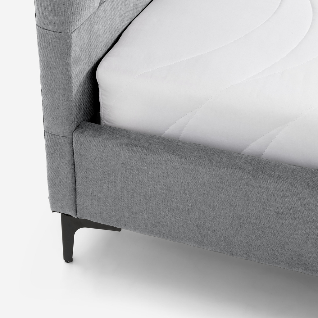 Šedá postel KELLY 160x200cm