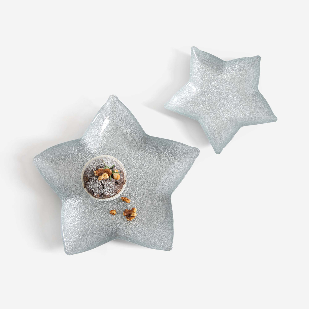 Vánoční servírovací talíř HVĚZDA 20x20x3 cm MIX
