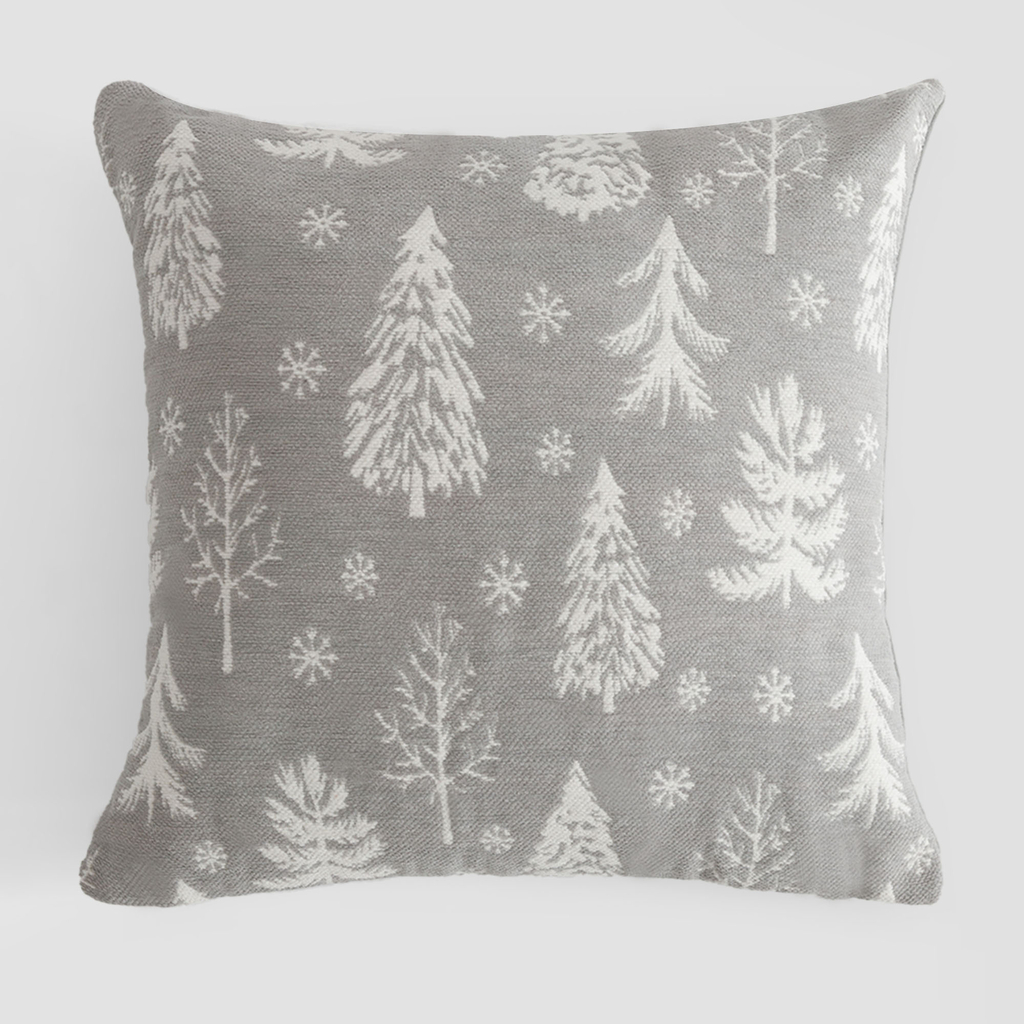 Povlak na polštář se stromečky světle šedý ENJOY 45x45 cm