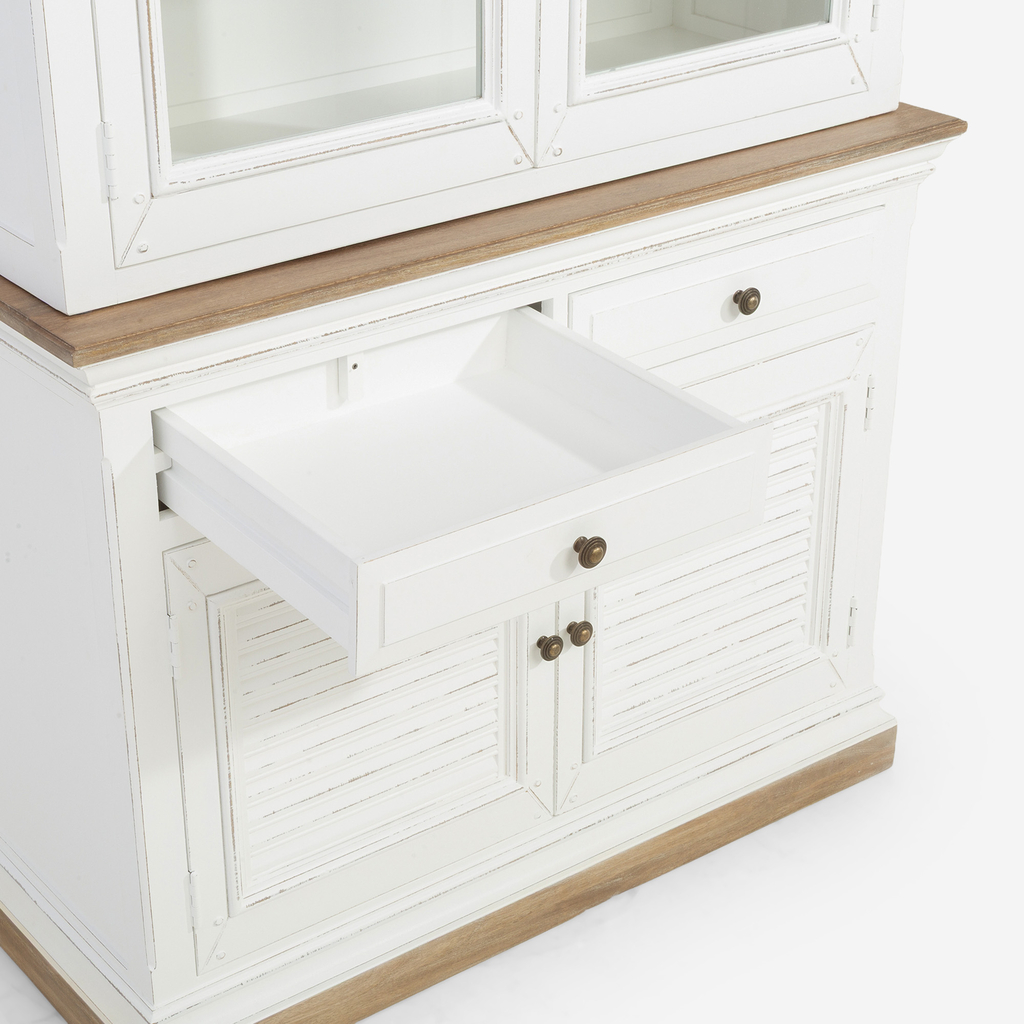 Rustikální vitrína starý ořech ALVERA 110 cm