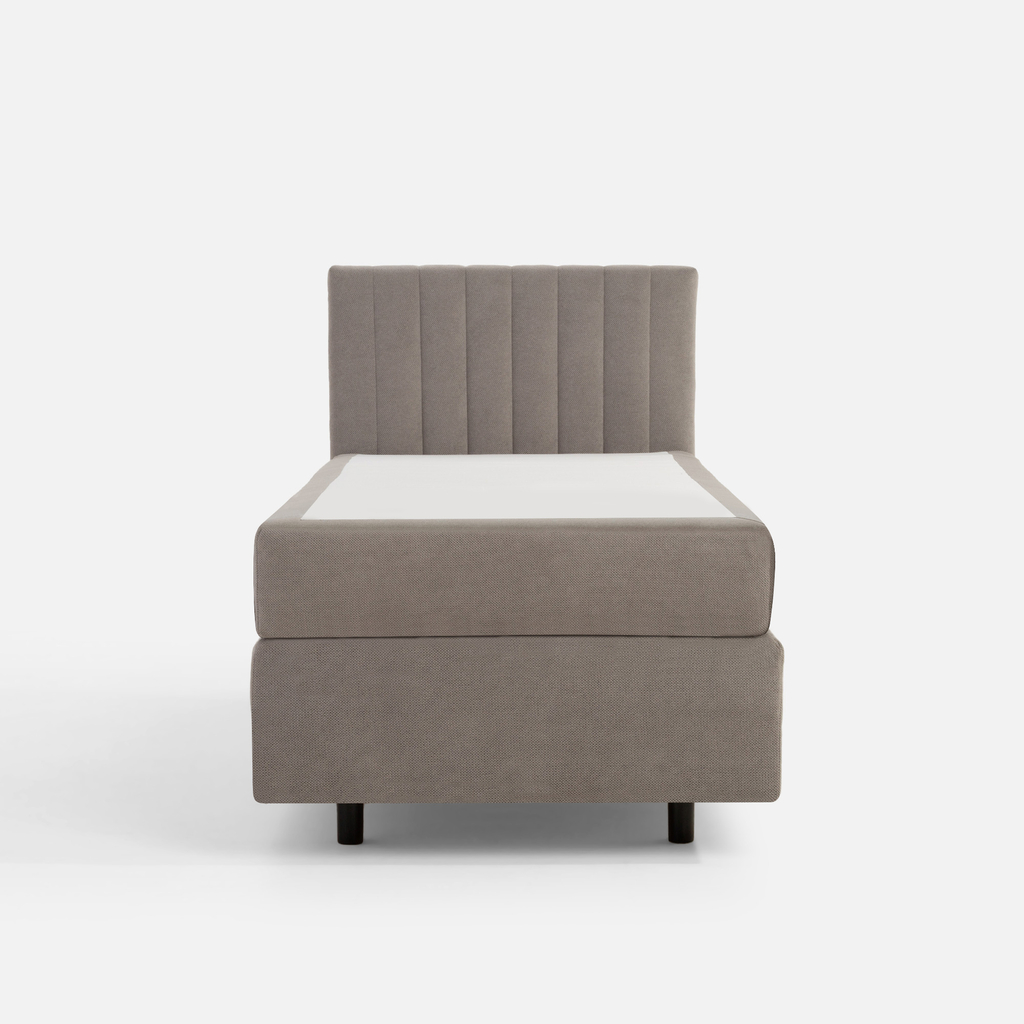 Šedá postel boxspring s matrací SILLA 90x200 cm