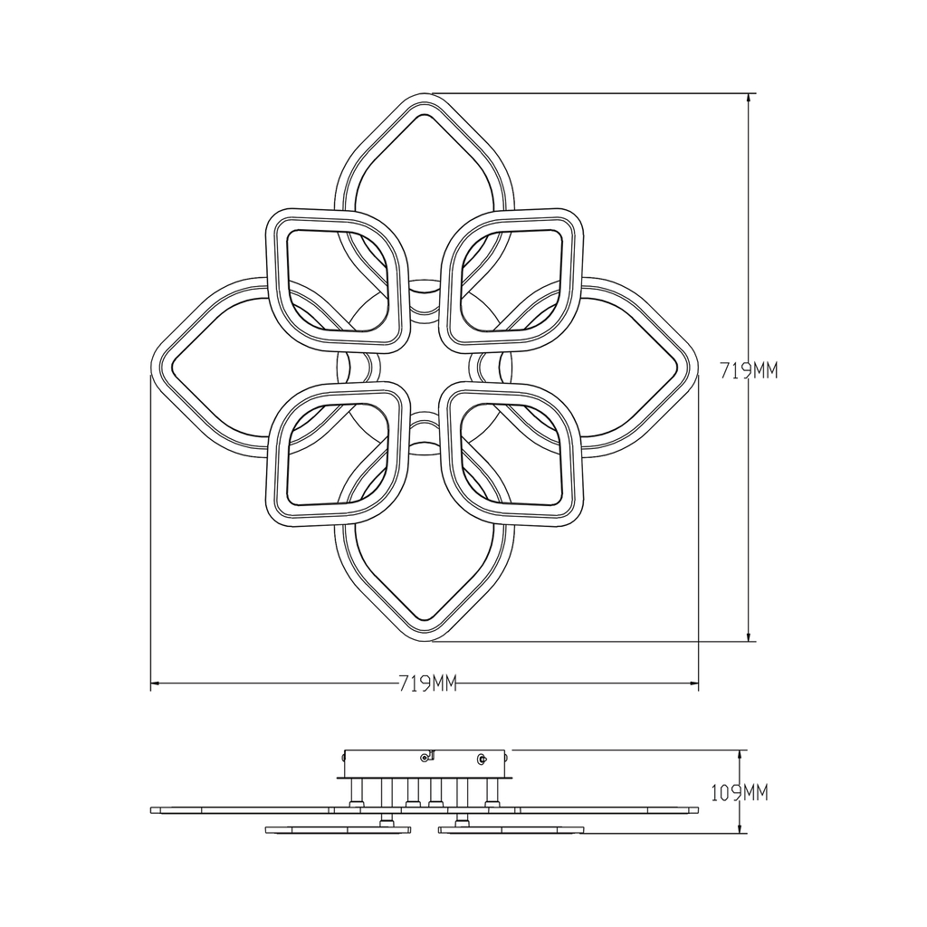 Bílo-chromované LED stropní svítidlo ILLUMIA 75W