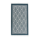 Modrobílý koberec do předsíně s kosočtvercovým vzorem SCANDI 80x150 cm