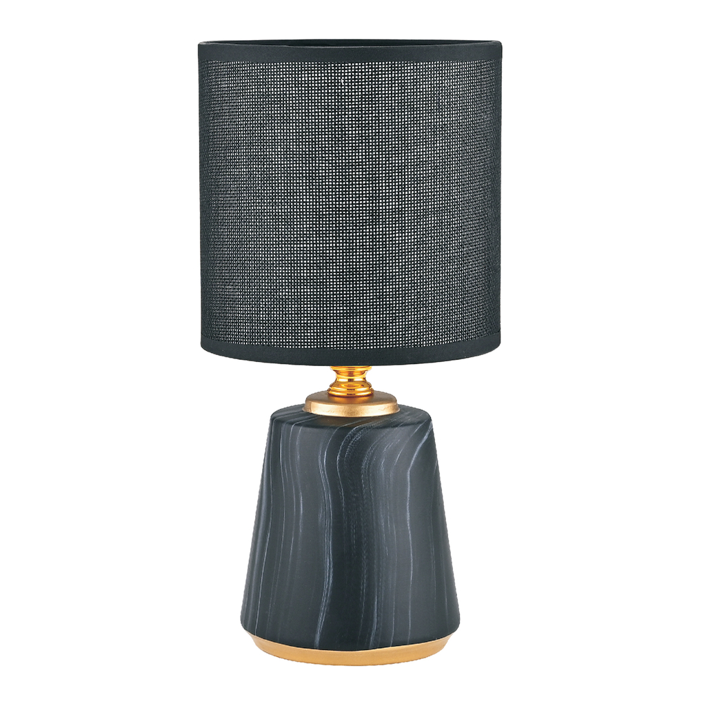 Černo-zlatá stolní lampa 27 cm