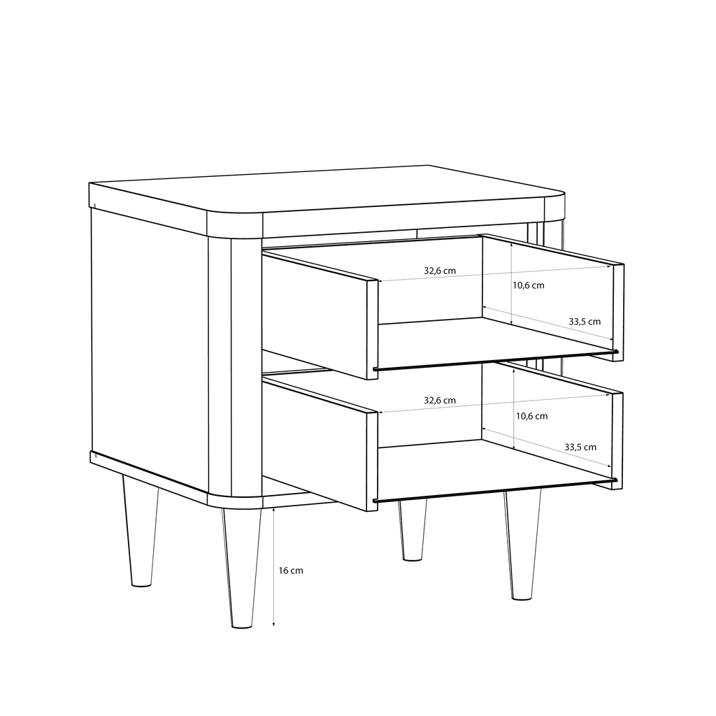 Noční stolek se zásuvkami LACETTI