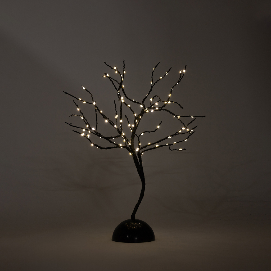 Dekorativní stromek 100 LED černý 45 cm