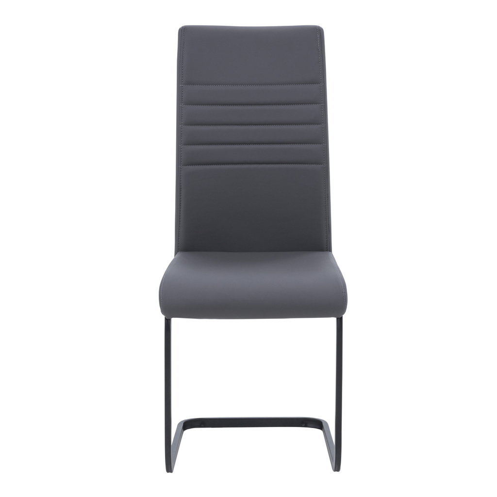 Šedá židle s ližinovou podnoži, eko kůže, AMI