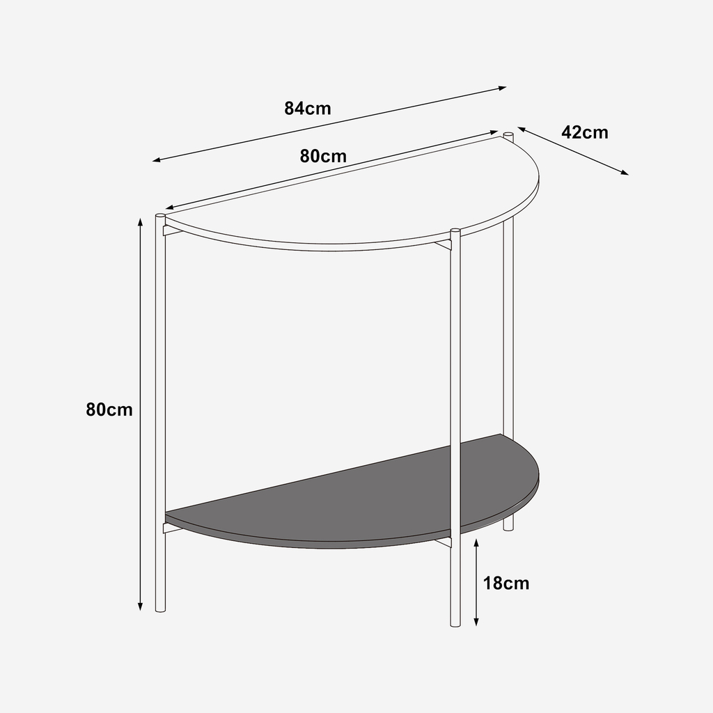 Konzolový stolek na kovových nohách TUMILLO