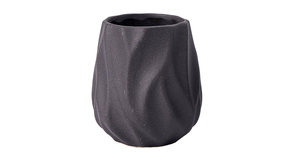 Koupelnový hrnek z keramiky černý slza 10 cm