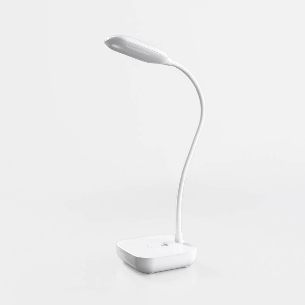 Bílá stolní lampa LED 7W s USB nabíjením