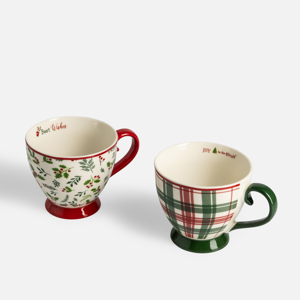 Šálek zeleno-červená kostka 445 ml